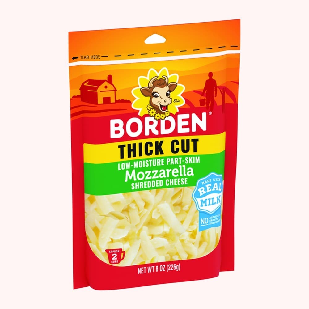 Borden Mozzarella Shredded Cheese thick cut