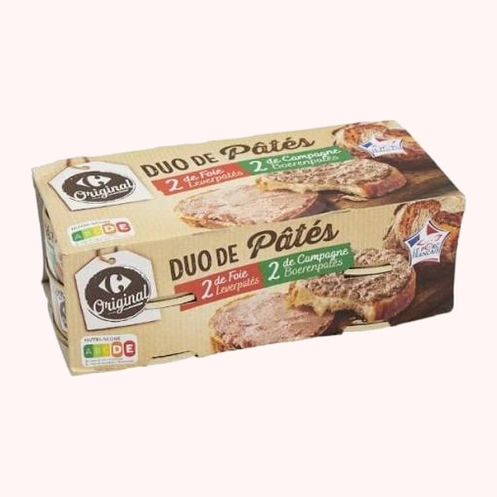 Carrefour 2 Pates de Foie, 2 Pates de Canard