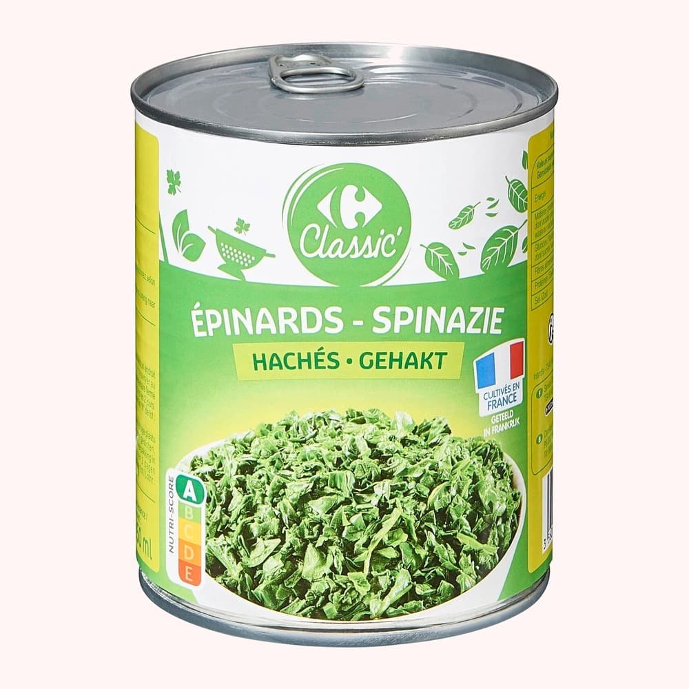 Carrefour Classic Epinards-Spinazie (Hache, canned)