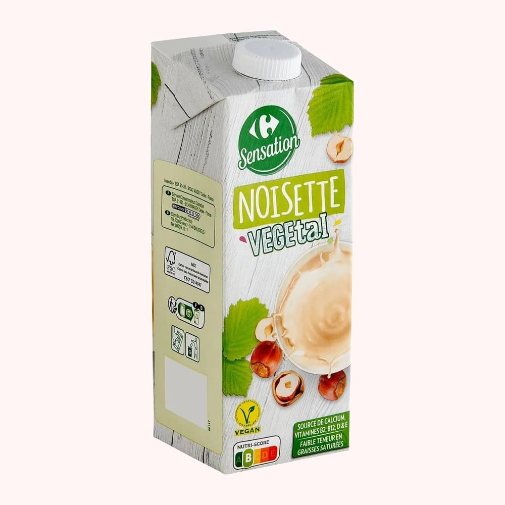 Carrefour Sensation Noisette Vegetal Milk